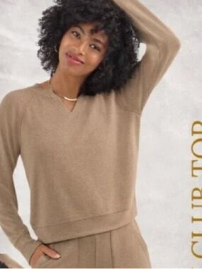 NWOT Cabi Book Club set - top and pants loungewear, tan color 
Style 4752 & 4698